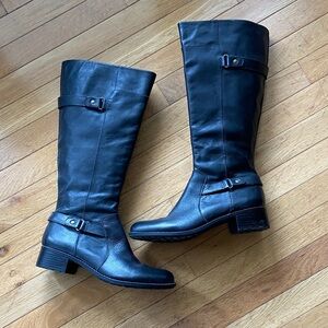 EASY SPIRIT KNEE HIGH RIDING BOOTS SIZE 9.5 Medium BLACK